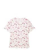 T-Shirt Crew Neck Print Pink Tom Tailor