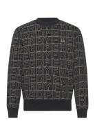 Spellout Graphic Sweatsh Black Fred Perry