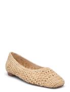 Square-Toe Braided Ballet Flats Beige Mango