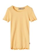 Rib T-Shirt S/S Katie Yellow Wheat