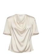 D6Keswick Silk Drapey Top Cream Dante6