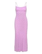 Adoni Mesh Midi Dress Purple Bardot