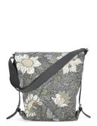 Shoulder Bag Black Flower Linen Patterned Ceannis