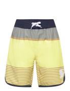 Swim Long Shorts, Striped Yellow Color Kids