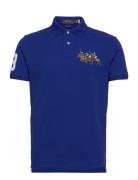 Custom Slim Fit Triple-Pony Polo Shirt Blue Polo Ralph Lauren