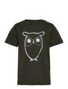 Regular Big Owl T-Shirt - Gots/Vega Black Knowledge Cotton Apparel