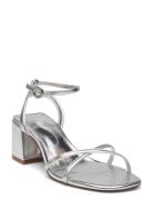 Metallic Strap Sandals Silver Mango