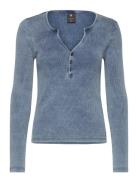 Deep V Indigo Henley Slim L\S Wmn Blue G-Star RAW