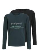 Jjgreat B2S Logo Tee Ls 2Pk Mp Jnr Patterned Jack & J S