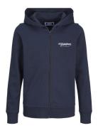 Jjalvis Sweat Zip Hood Jnr Navy Jack & J S