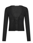 Knitted Cardigan With Ties Black Mango