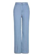 Wideleg Lyocell Trousers Blue Mango