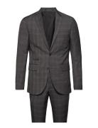 Checked Mens Suit Grey Lindbergh