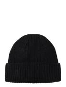 Short Rib Fold Cap Black Davida Cashmere