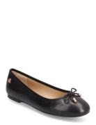 Jayna Leather Flat Black Lauren Ralph Lauren