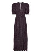 Jacquard Midi Dress Navy ROTATE Birger Christensen