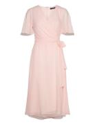 Belted Georgette Dress Pink Lauren Ralph Lauren