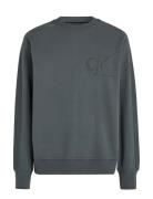 Ck Applique Crew Neck Blue Calvin Klein Jeans