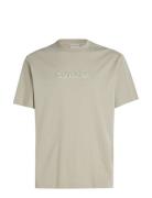 Shadow Embossed Logo T-Shirt Beige Calvin Klein