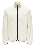 Onsemilio Reg Fullzip Highneck Swt Vd White ONLY & SONS