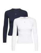 Tjw 2Pack Slim Essential Rib Ls White Tommy Jeans