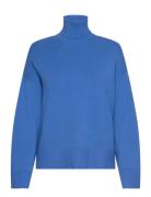 Slfkamma Ls Knit Roll Neck Noos Blue Selected Femme