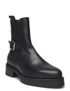 Biapanama Buckle Chelsea Boot Smooth Leather Black Bianco