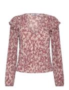 Ruffles Printed Blouse Pink Mango