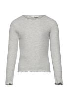 Ribbed Long-Sleeved T-Shirt Grey Mango