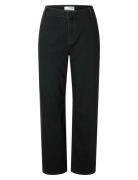 Slfmellie Mw Wide Jeans Black Selected Femme