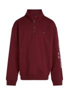 U Essential Half Zip Sweatshirt Burgundy Tommy Hilfiger