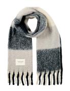 Cosy Brushed Check Scarf Navy Tom Tailor