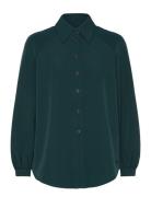 Crepe Peasant Sleeve Overshirt Green Scotch & Soda