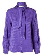 Slfcassia Ls Scarf Shirt B Purple Selected Femme