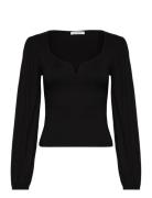 Rudina Puff Sleeve Top Black Bubbleroom