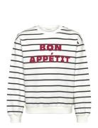 Message Striped Sweatshirt White Mango