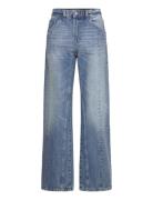 Straight Jeans With Decorative Seams Blue Mango