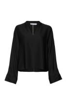 Nina V-Neck Blouse Black Ahlvar Gallery