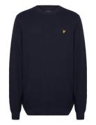 Grid Knit Crew Neck Jumper Navy Lyle & Scott