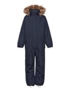 Coverall W. Fake Fur Navy Color Kids