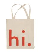 Hi. Travel Bag Beige Design Letters