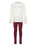 Ls Pj Legging Print Set White Tommy Hilfiger