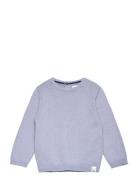 Round-Neck Knitted Sweater Blue Mango