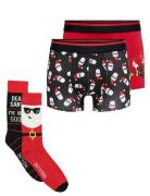 Onsxmas Box 4-Pack 2 Socks & 2 Boxers Red ONLY & SONS