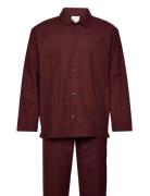 L/S Button Down Pant Set Burgundy Calvin Klein