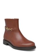 Th Chain Leather Low Bootie Brown Tommy Hilfiger