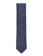 Structured Tencel Tie 7 Cm Navy Lindbergh Black