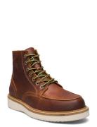 Slhteo New Leather Moc-Toe Boot Brown Selected Homme