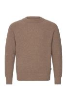 Ribbed Beige Wool Knit Sweater Beige Pompeii