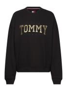 Tjw Nw Bxy Glitter Varsity Crew Black Tommy Jeans